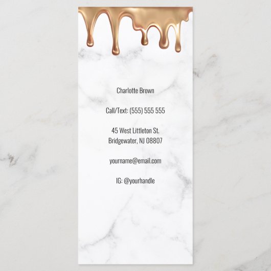 Moderne goudwitte marmer salon schoonheidsprijslij menu (Achterkant)