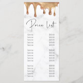 Moderne goudwitte marmer salon schoonheidsprijslij menu (Voorkant)