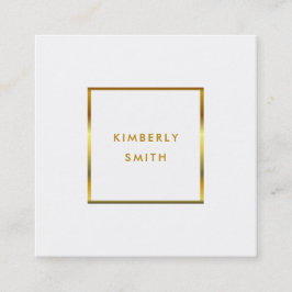 Moderne goudwitte minimalistische professionele pr vierkante visitekaartje
