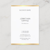 Moderne goudwitte Sjabloon met elegant gouden kleu Visitekaartje (Achterkant)