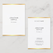 Moderne goudwitte Sjabloon met elegant gouden kleu Visitekaartje (Voorkant / Achterkant)