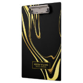 Moderne goudzeugen op zwart klembord (Links)