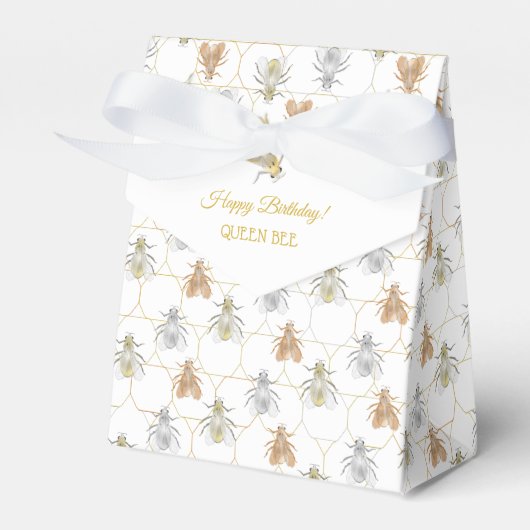 Moderne goudzilver koperen bijen bedankdoosjes (Voorkant Zijde)