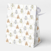 Moderne goudzilver koperen bijen bedankdoosjes (Achterkant)