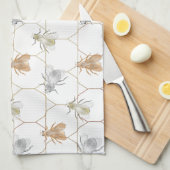 Moderne goudzilver koperen bijen theedoek (Quarter Fold)