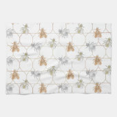 Moderne goudzilver koperen bijen theedoek (Horizontaal)