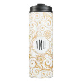 Moderne goudzirmonogram thermosbeker (Voorkant)