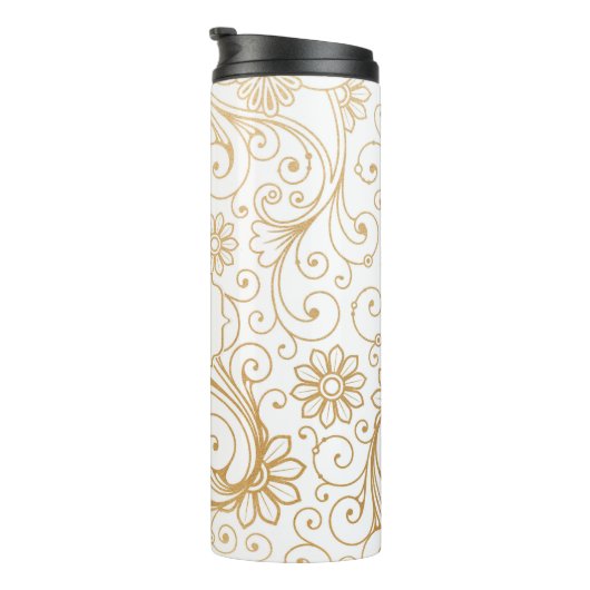 Moderne goudzirmonogram thermosbeker (Geroteerd rechts)