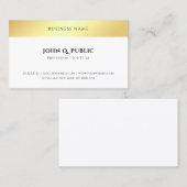 Moderne goudzoekende minimalistische Sjabloon Visitekaartje (Voorkant / Achterkant)