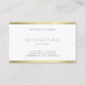 Moderne goudzoekende minimalistische Sjabloon Visitekaartje (Achterkant)