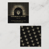 Moderne goudzwarte honing bijenhouders vierkante visitekaartje (Voorkant / Achterkant)