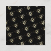 Moderne goudzwarte honing bijenhouders vierkante visitekaartje (Achterkant)