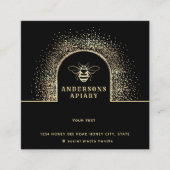 Moderne goudzwarte honing bijenhouders vierkante visitekaartje (Voorkant)