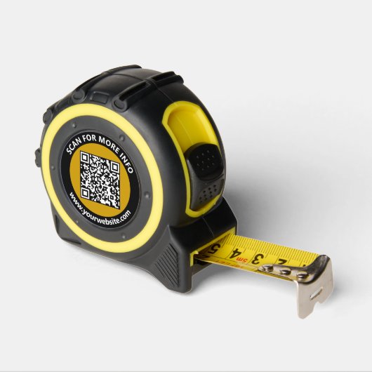 Moderne goudzwarte QR-code - Aangepaste wittekst Rolmaat (Hoek)