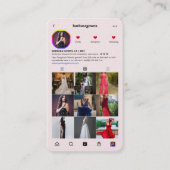 Moderne Gowns Bruidsboetiek Roze Instagram Visitekaartje (Voorkant)