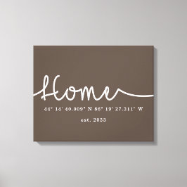 Moderne GPS-coördinaten voor thuisgebruik Canvas Afdruk