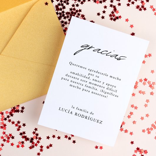 Moderne Gracias Spaanse begrafenis herdenkingsfoto Bedankkaart