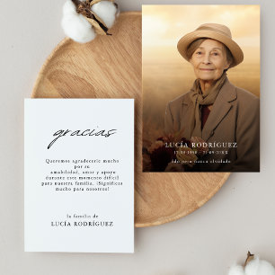 Moderne Gracias Spaanse begrafenis herdenkingsfoto Bedankkaart