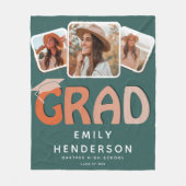 Moderne GRAD 3 x Fotocollage Afstudeercadeau Fleece Deken (Voorkant)
