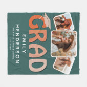 Moderne GRAD 3 x Fotocollage Afstudeercadeau Fleece Deken (Voorkant (Horizontaal))
