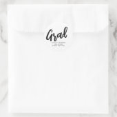 Moderne Grad Borstel Schrift Afstuderen Ronde Sticker (Tas)