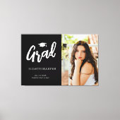 Moderne Grad Borstel Schrift Foto Afstuderen Canvas Afdruk (Voorkant)