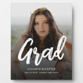 Moderne Grad Brush Schrift Foto Afstuderen Fotoplaat (Voorkant)