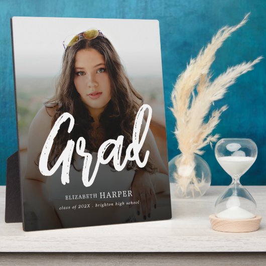 Moderne Grad Brush Schrift Foto Afstuderen Fotoplaat (Zijkant)
