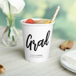 Moderne Grad Brush Script Afstuderen Papieren Bekers