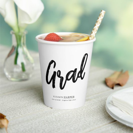 Moderne Grad Brush Script Afstuderen  Papieren Bekers (Insitu)