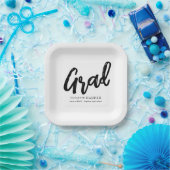 Moderne Grad Brush Script Afstuderen Papieren Bordje (Feest)