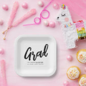 Moderne Grad Brush Script Afstuderen Papieren Bordje (Feest)