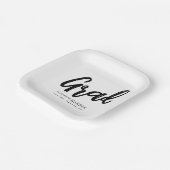 Moderne Grad Brush Script Afstuderen Papieren Bordje (Gebogen)