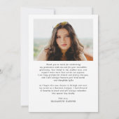 Moderne Grad Brush Script Foto Afstuderen Bedankkaart (Achterkant)