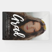 Moderne Grad Brush Script Foto Afstuderen Spandoek (Horizontaal)