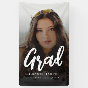 Moderne Grad Brush Script Foto Afstuderen Spandoek