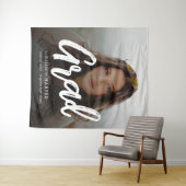 Moderne Grad Brush Script Foto Afstuderen Wandkleed (In Situ (horizontaal))