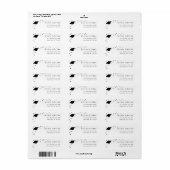Moderne Grad Cap Afstudeer Retouradres Etiket (Full Sheet)
