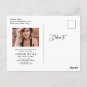 Moderne Grad Cap Script Eenvoudige Foto Afstuderen Briefkaart (Achterkant)