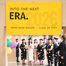 Moderne Grad Era 2026 Gele Typografie Banner