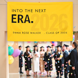 Moderne Grad Era 2026 Gele Typografie Banner