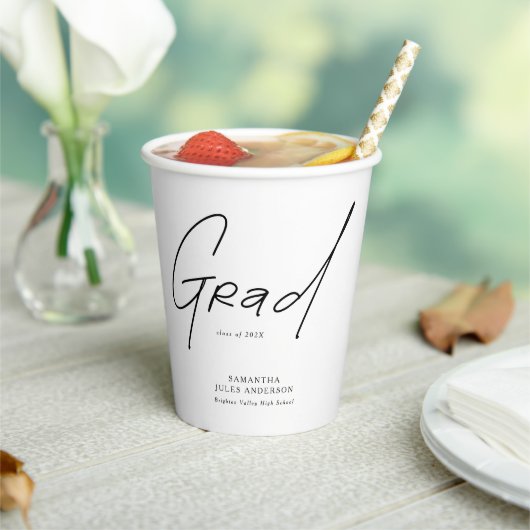 Moderne Grad Script Typografie Afstuderen Papieren Bekers (Insitu)