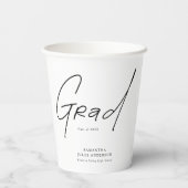 Moderne Grad Script Typografie Afstuderen Papieren Bekers (Achterkant)