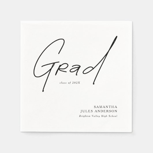 Moderne Grad Script Typografie Afstuderen Servet (Voorkant)