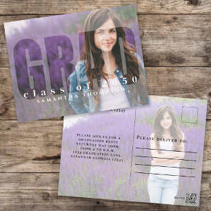 Moderne Grad Typography Eenvoudige Twee Foto Uitno Briefkaart