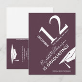 Moderne gradatie-lampje bespaart de datum-typograf aankondigingskaart (Voorkant / Achterkant)