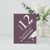 Moderne gradatie-lampje bespaart de datum-typograf aankondigingskaart (Staand voorkant)