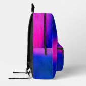 Moderne Gradiënt Aurora Effect Blauwe Hete Roze Bedrukte Rugzak (Links)
