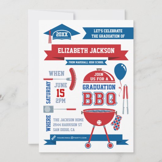 Moderne Gradiënt BBQ-uitnodiging Kaart (Voorkant)