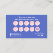 Moderne Gradiënt Blauw Roze Monogram Make-up Artie Klantenkaartje (Achterkant)